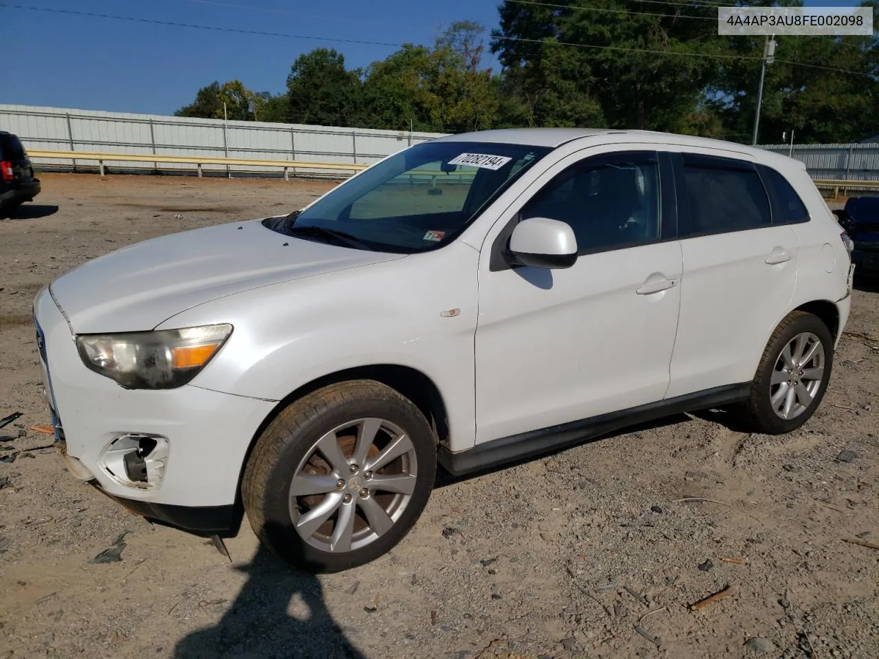 2015 Mitsubishi Outlander Sport Es VIN: 4A4AP3AU8FE002098 Lot: 70282194