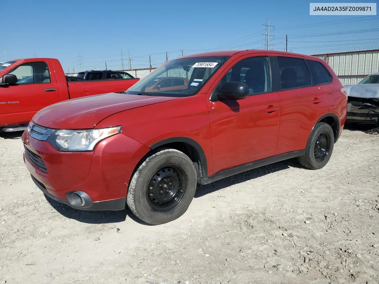 2015 Mitsubishi Outlander Es VIN: JA4AD2A35FZ009871 Lot: 70981684