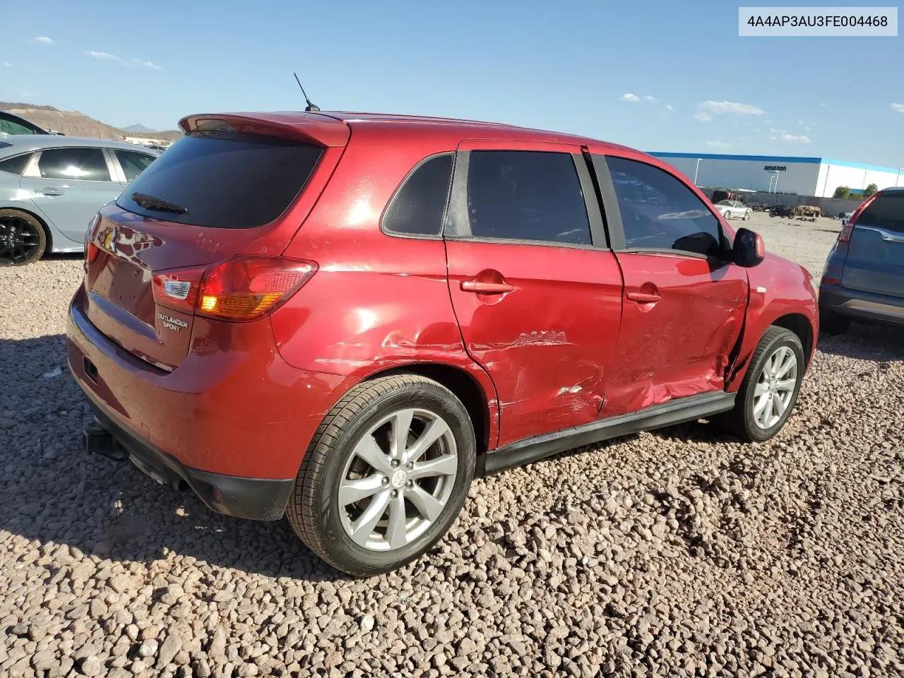 2015 Mitsubishi Outlander Sport Es VIN: 4A4AP3AU3FE004468 Lot: 73221874