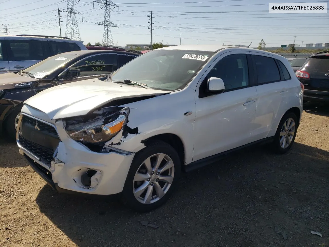 2015 Mitsubishi Outlander Sport Es VIN: 4A4AR3AW1FE025833 Lot: 73656974