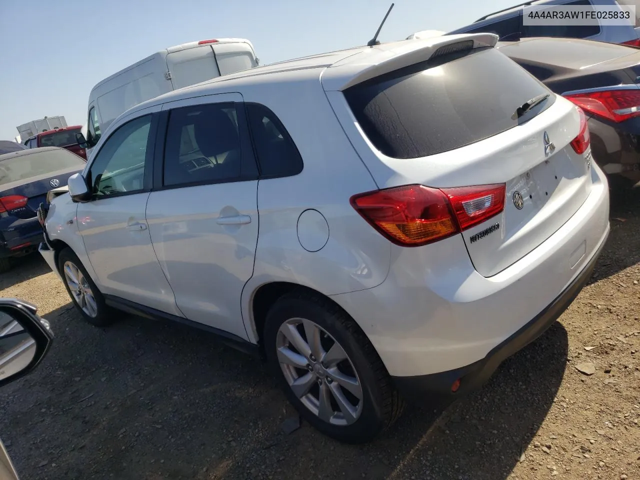 2015 Mitsubishi Outlander Sport Es VIN: 4A4AR3AW1FE025833 Lot: 73656974