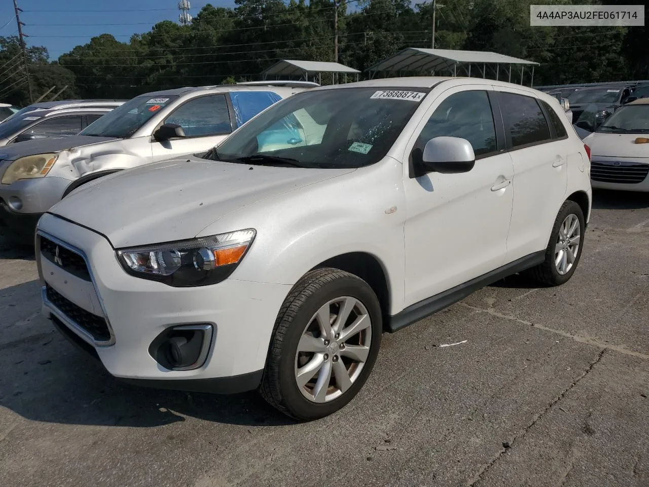 2015 Mitsubishi Outlander Sport Es VIN: 4A4AP3AU2FE061714 Lot: 73888874