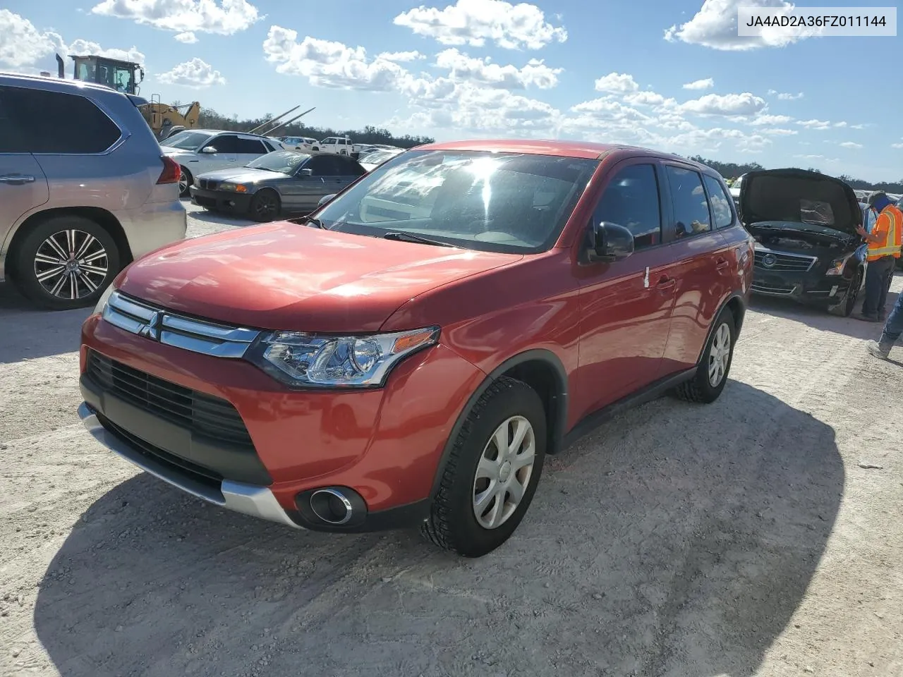 2015 Mitsubishi Outlander Es VIN: JA4AD2A36FZ011144 Lot: 75408134