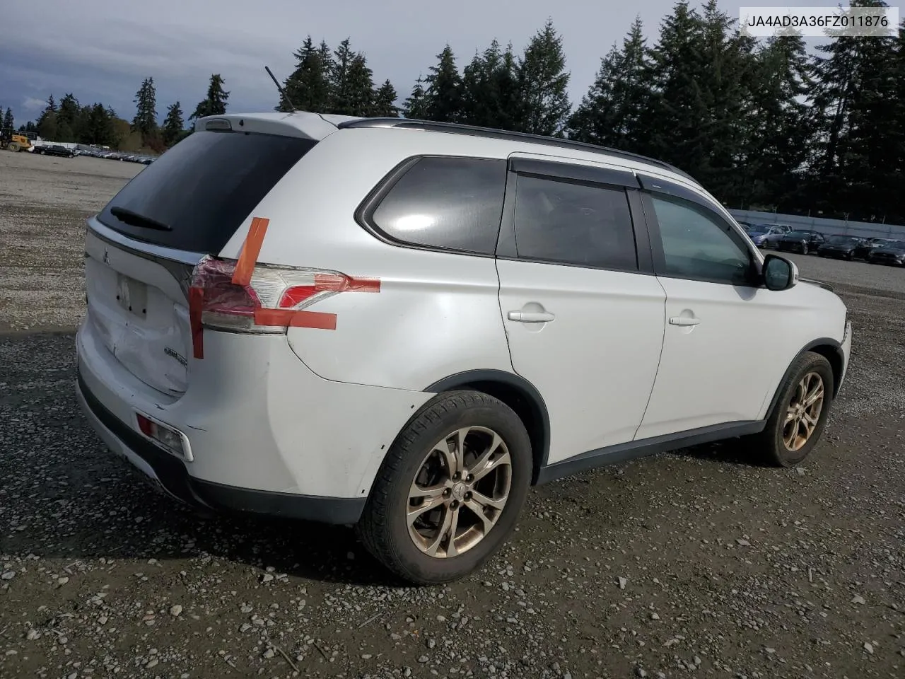 2015 Mitsubishi Outlander Se VIN: JA4AD3A36FZ011876 Lot: 76868844