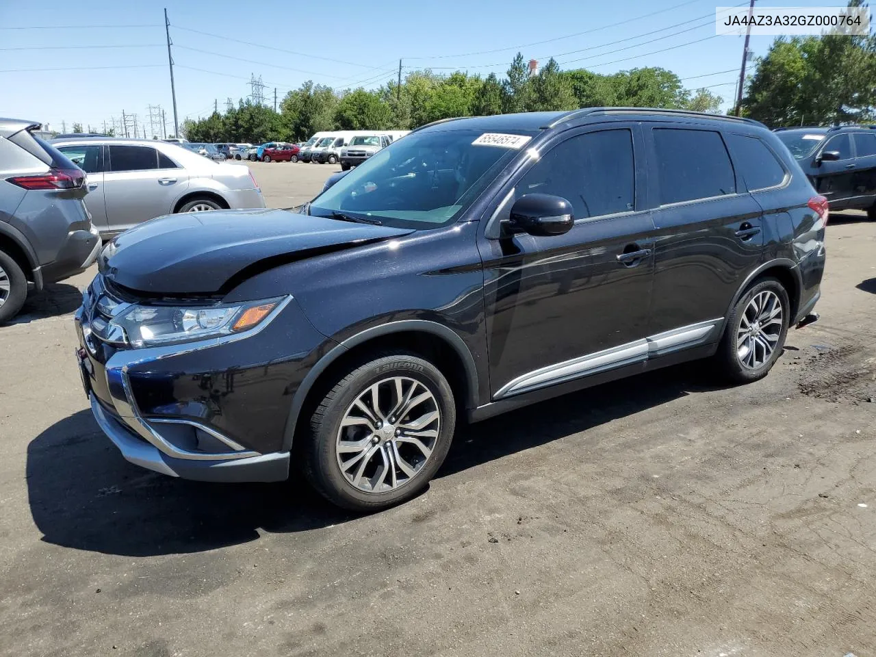 2016 Mitsubishi Outlander Se VIN: JA4AZ3A32GZ000764 Lot: 65546574