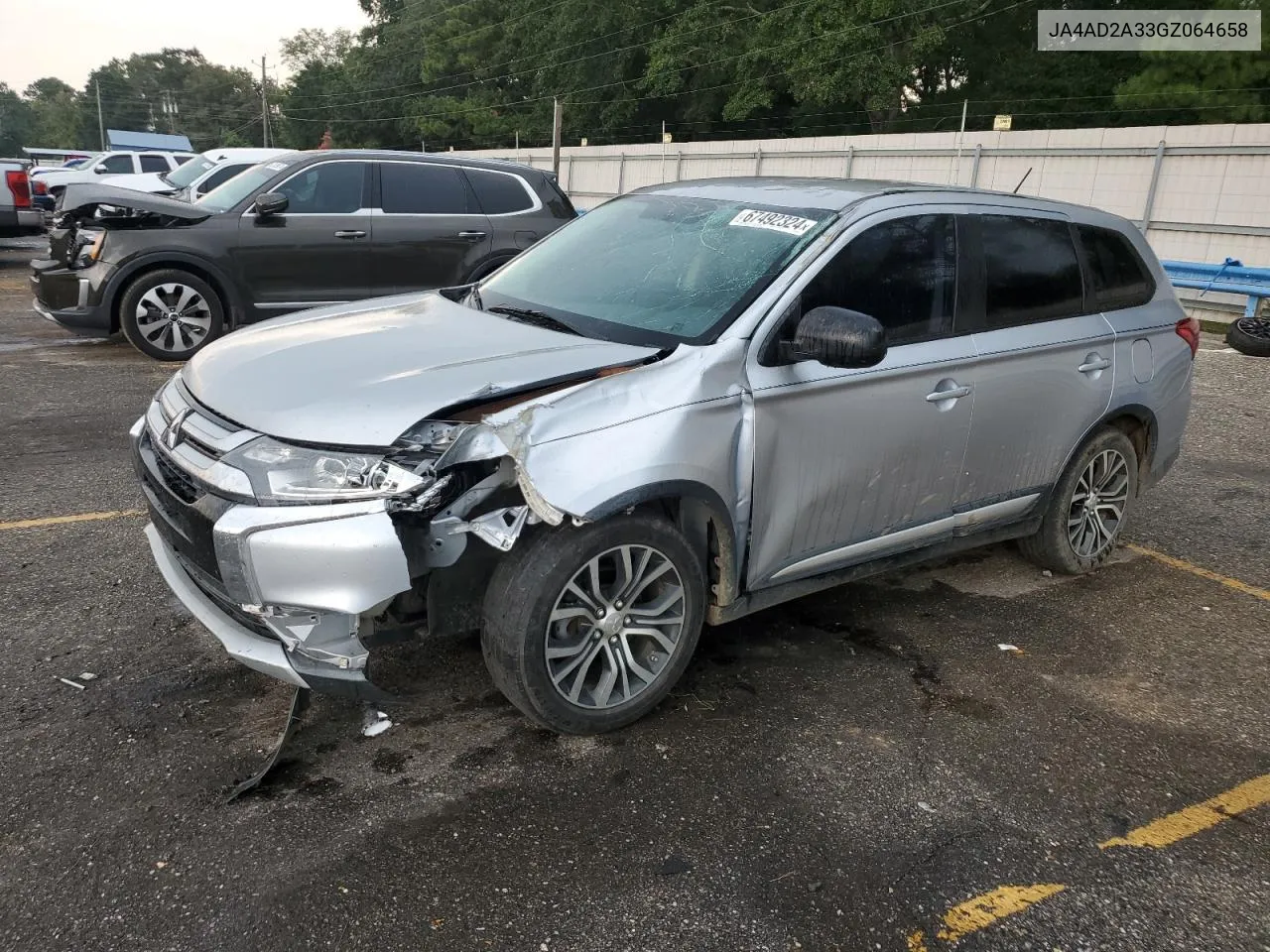 2016 Mitsubishi Outlander Es VIN: JA4AD2A33GZ064658 Lot: 67492324