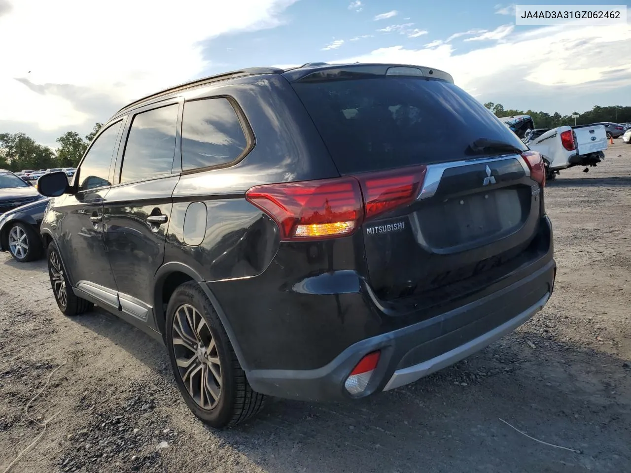 2016 Mitsubishi Outlander Se VIN: JA4AD3A31GZ062462 Lot: 68743744