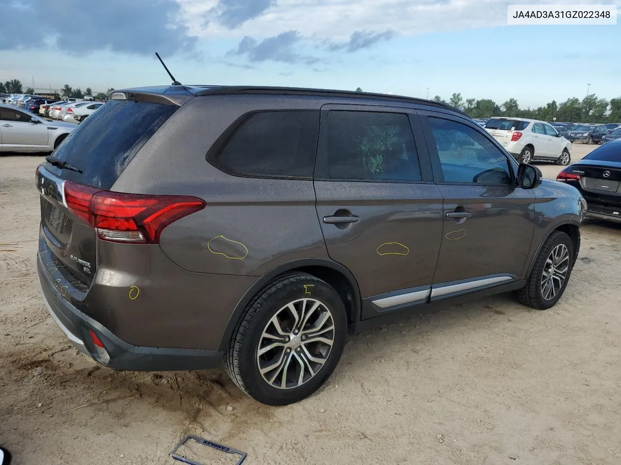 2016 Mitsubishi Outlander Se VIN: JA4AD3A31GZ022348 Lot: 69493164