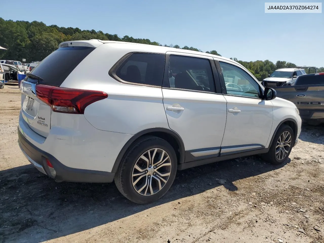 2016 Mitsubishi Outlander Es VIN: JA4AD2A37GZ064274 Lot: 72628034