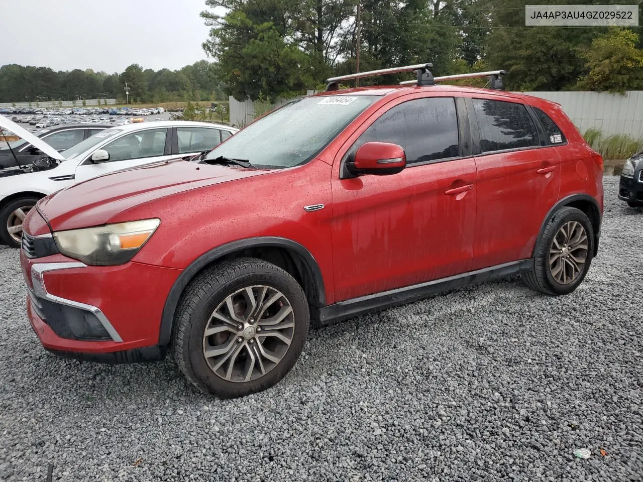 2016 Mitsubishi Outlander Sport Es VIN: JA4AP3AU4GZ029522 Lot: 73054454