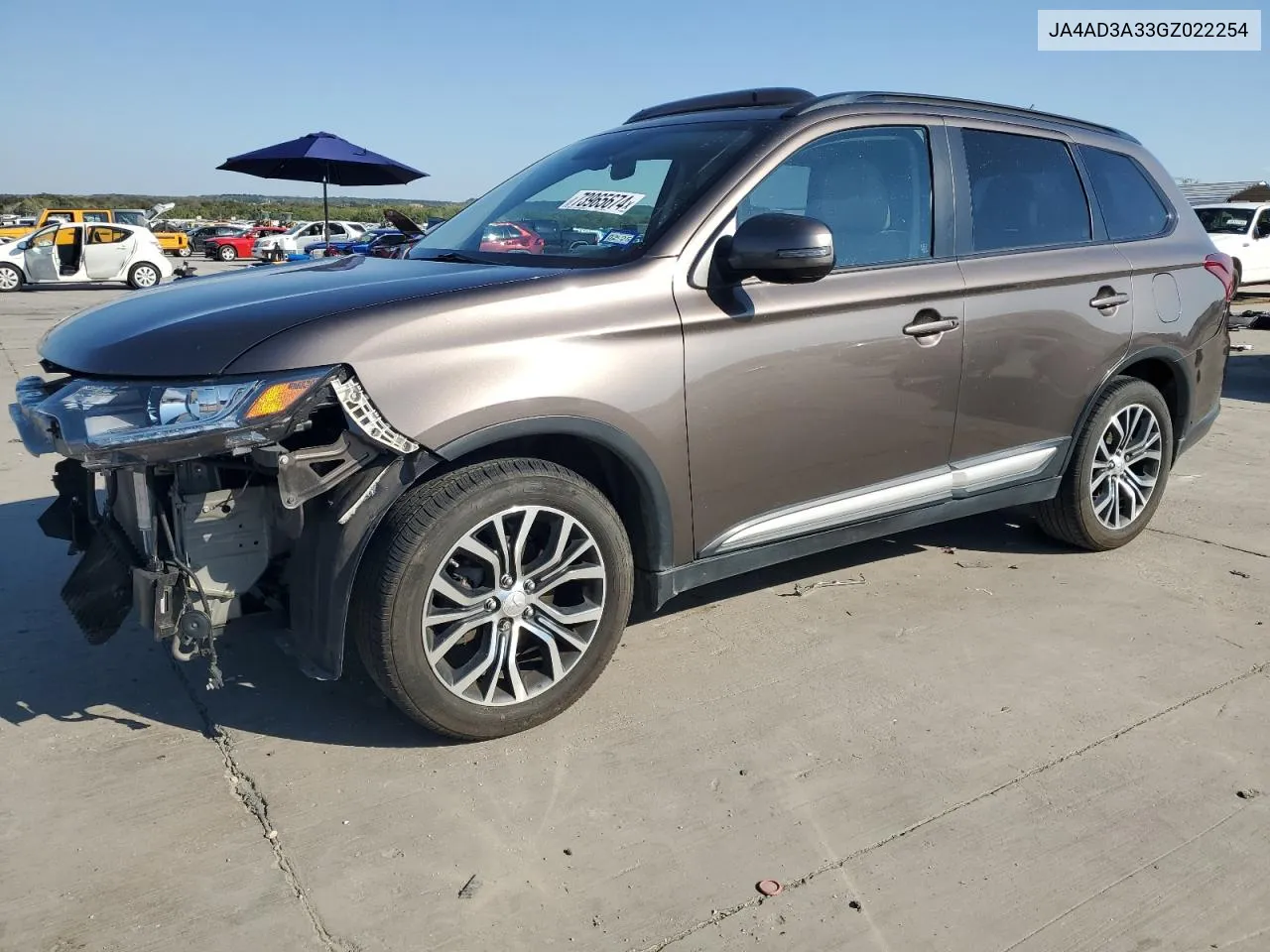 2016 Mitsubishi Outlander Se VIN: JA4AD3A33GZ022254 Lot: 73965674