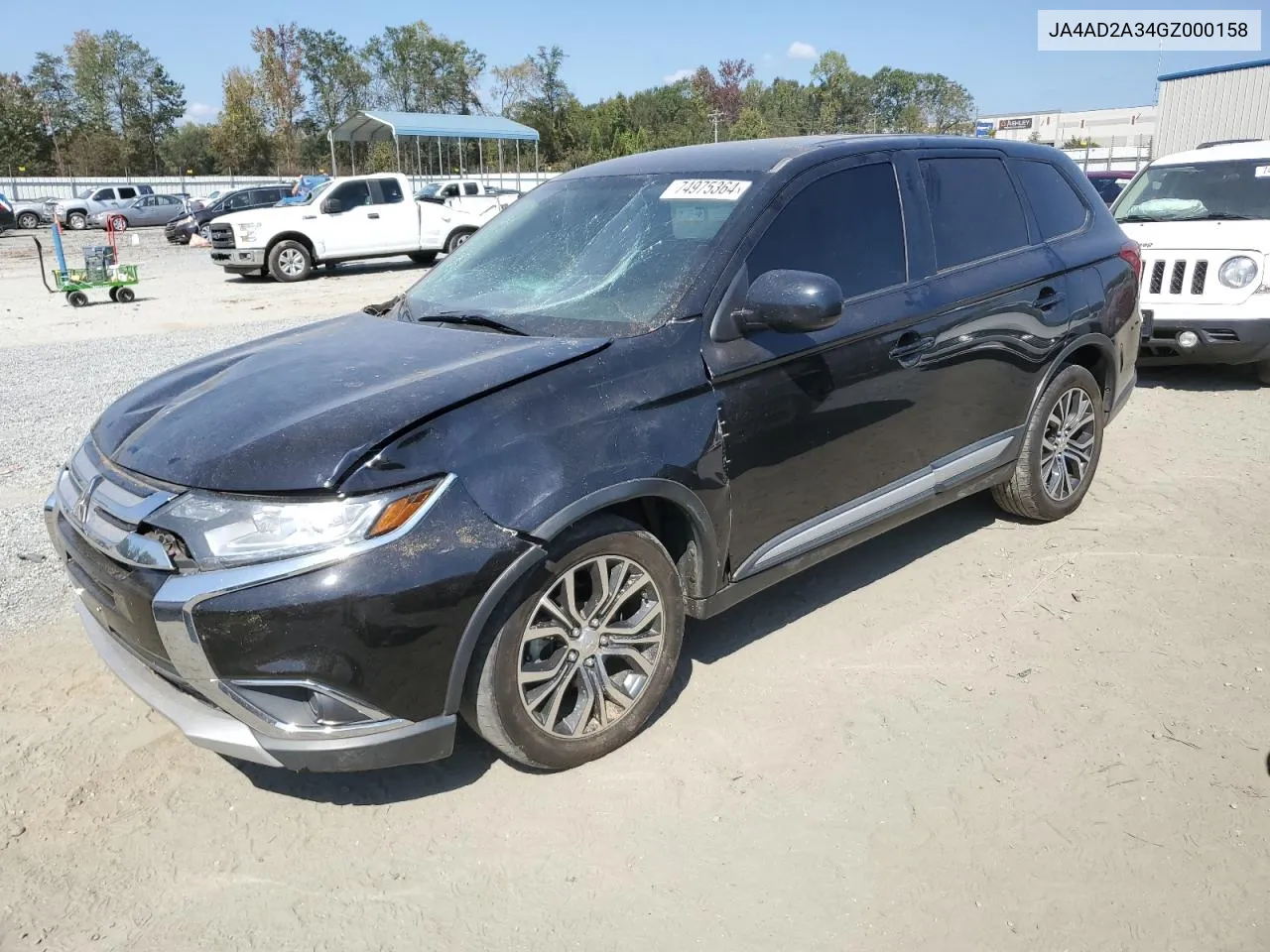 2016 Mitsubishi Outlander Es VIN: JA4AD2A34GZ000158 Lot: 74975364