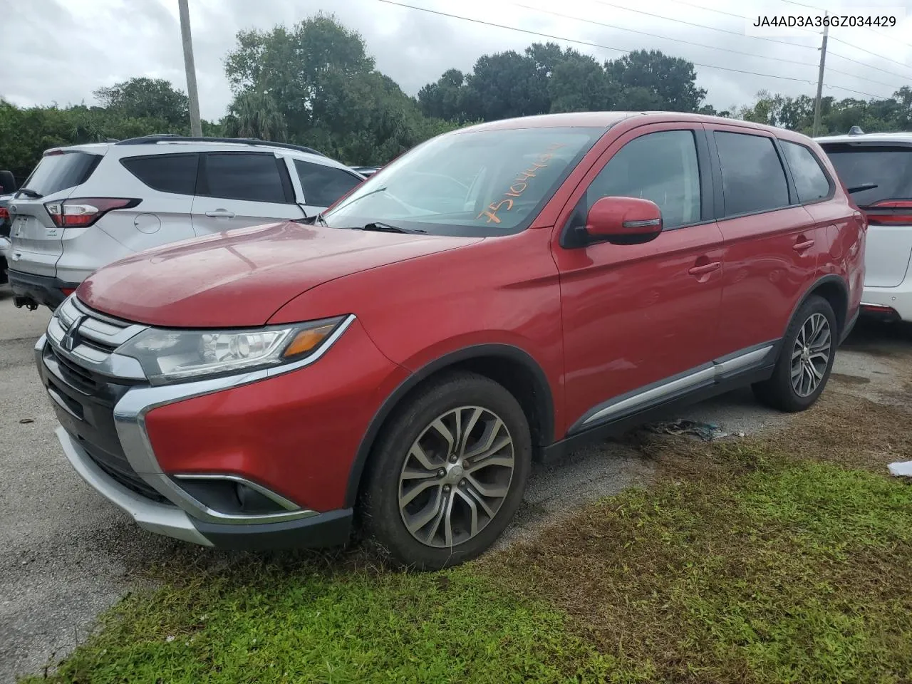 2016 Mitsubishi Outlander Se VIN: JA4AD3A36GZ034429 Lot: 75104424