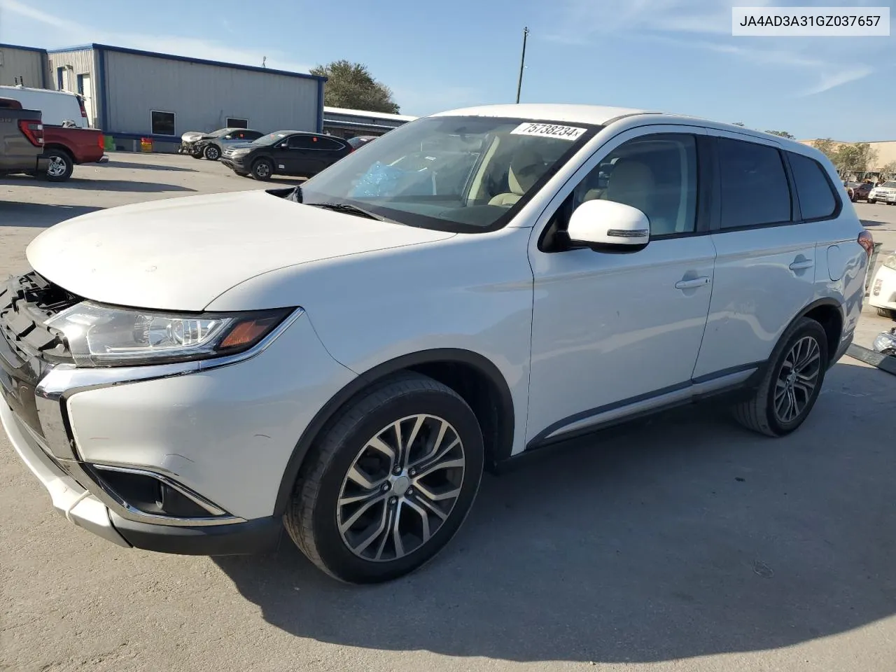 2016 Mitsubishi Outlander Se VIN: JA4AD3A31GZ037657 Lot: 75738234