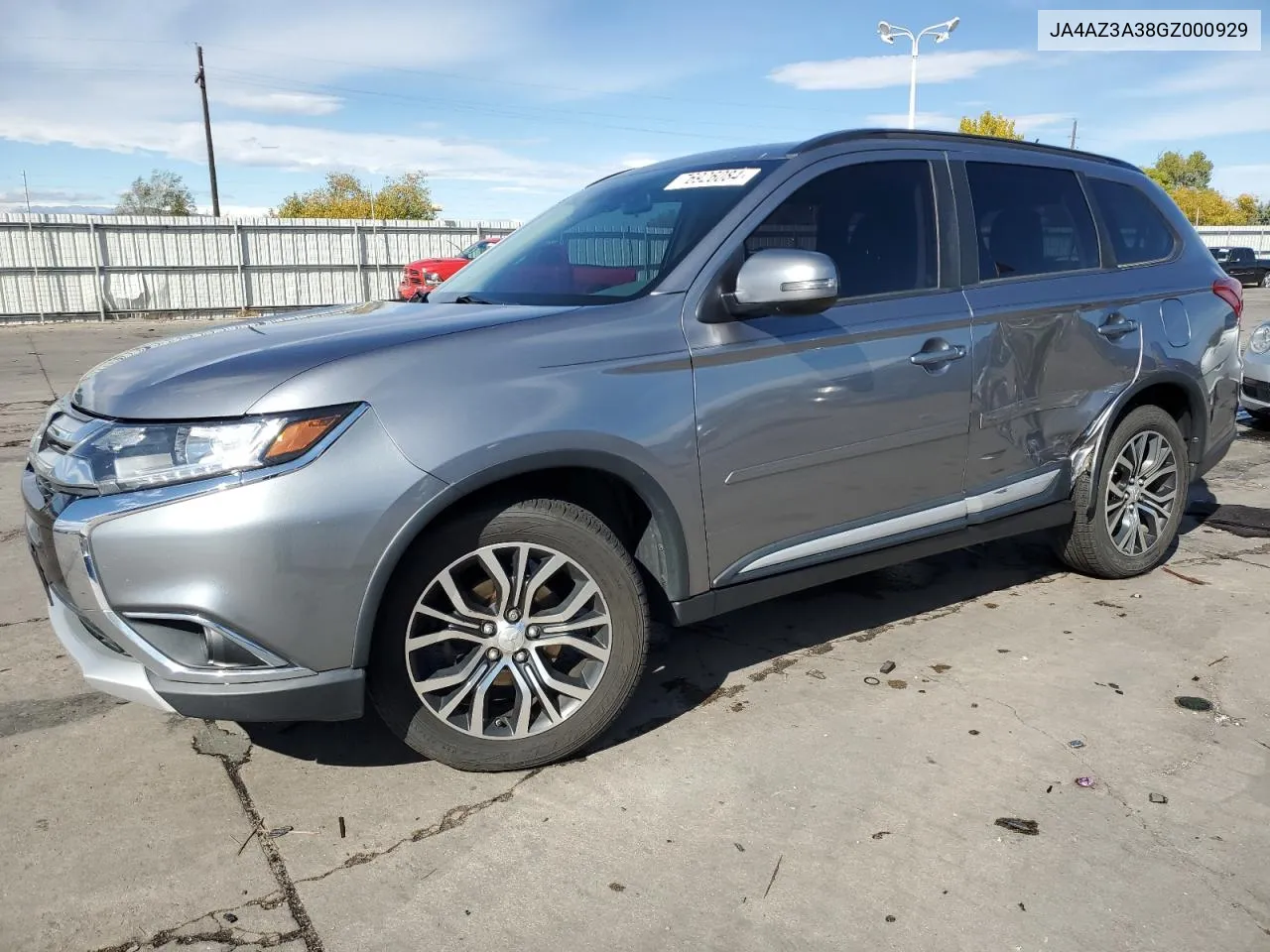 2016 Mitsubishi Outlander Se VIN: JA4AZ3A38GZ000929 Lot: 76926084