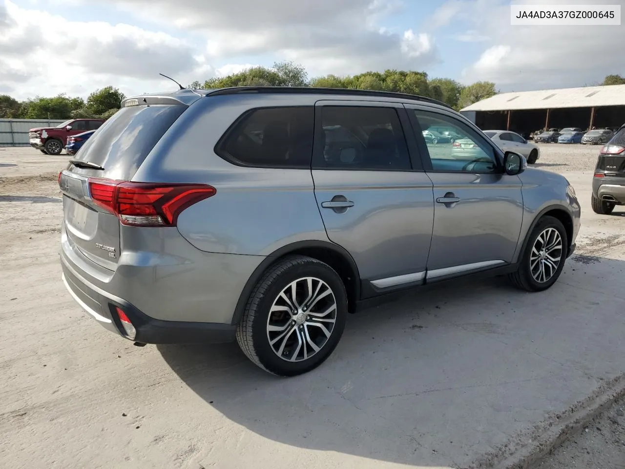 2016 Mitsubishi Outlander Se VIN: JA4AD3A37GZ000645 Lot: 78876014