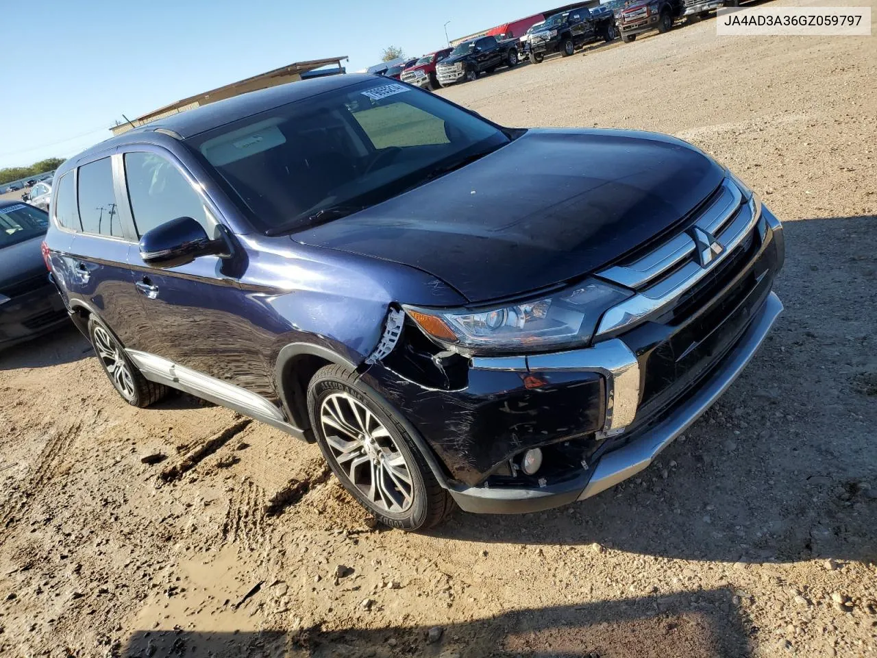 2016 Mitsubishi Outlander Se VIN: JA4AD3A36GZ059797 Lot: 79055214