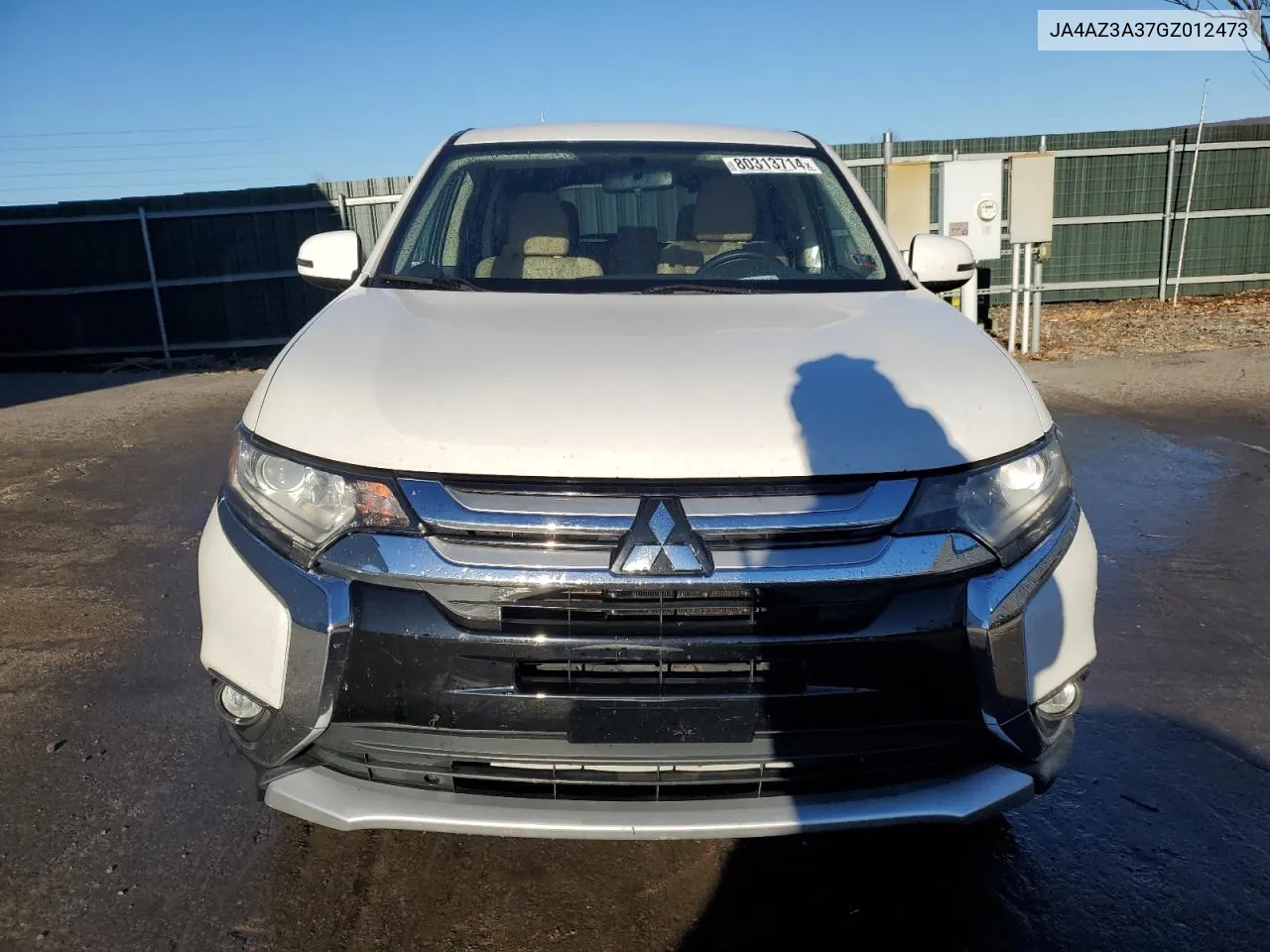 2016 Mitsubishi Outlander Se VIN: JA4AZ3A37GZ012473 Lot: 80313714