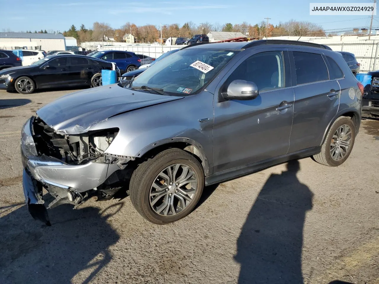 2016 Mitsubishi Outlander Sport Sel VIN: JA4AP4AWXGZ024929 Lot: 80740404