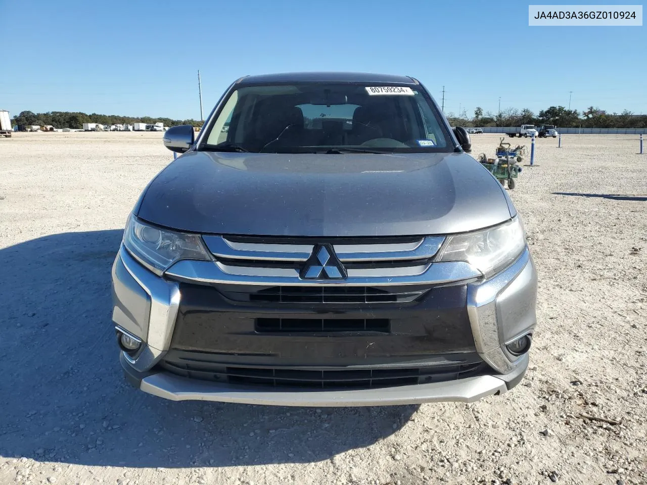 2016 Mitsubishi Outlander Se VIN: JA4AD3A36GZ010924 Lot: 80759234