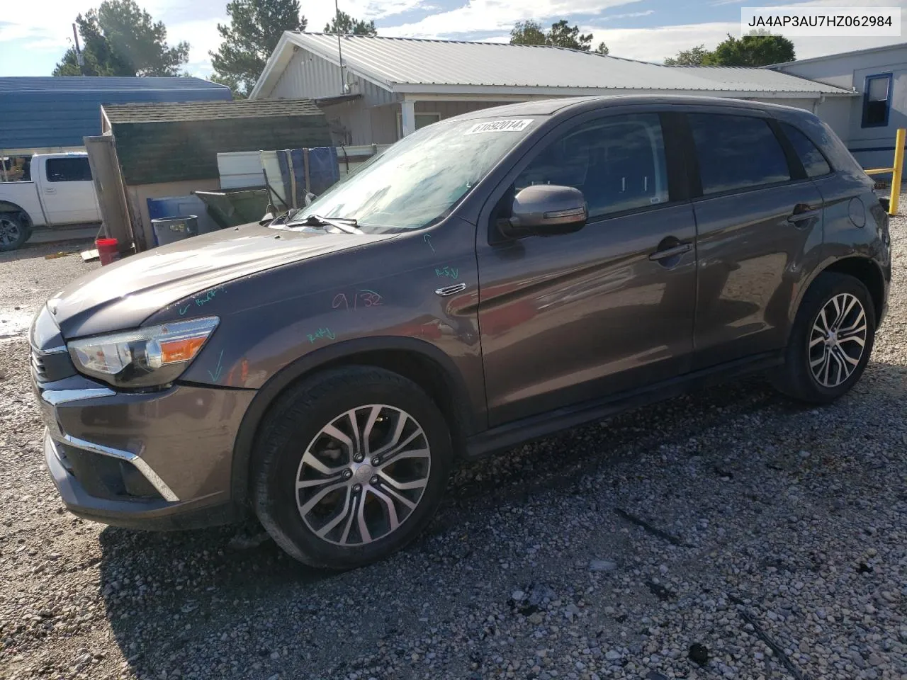 2017 Mitsubishi Outlander Sport Es VIN: JA4AP3AU7HZ062984 Lot: 61692014