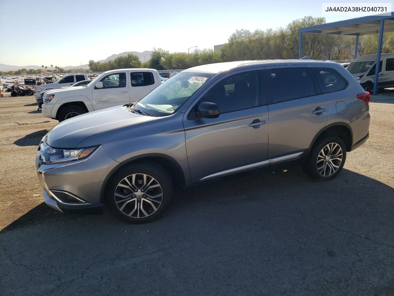 2017 Mitsubishi Outlander Es VIN: JA4AD2A38HZ040731 Lot: 72984324