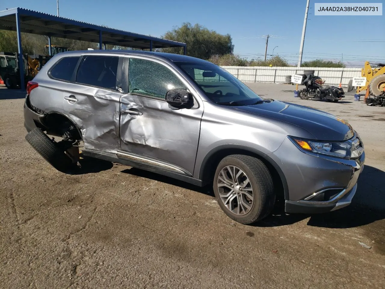 2017 Mitsubishi Outlander Es VIN: JA4AD2A38HZ040731 Lot: 72984324