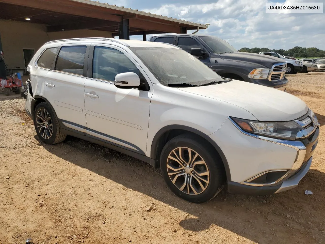 2017 Mitsubishi Outlander Se VIN: JA4AD3A36HZ016630 Lot: 74497044