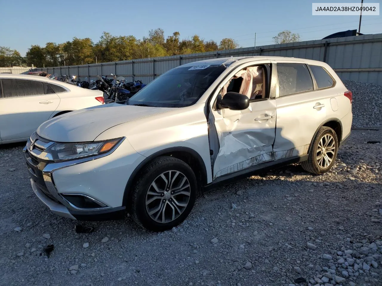 2017 Mitsubishi Outlander Es VIN: JA4AD2A38HZ049042 Lot: 74911504