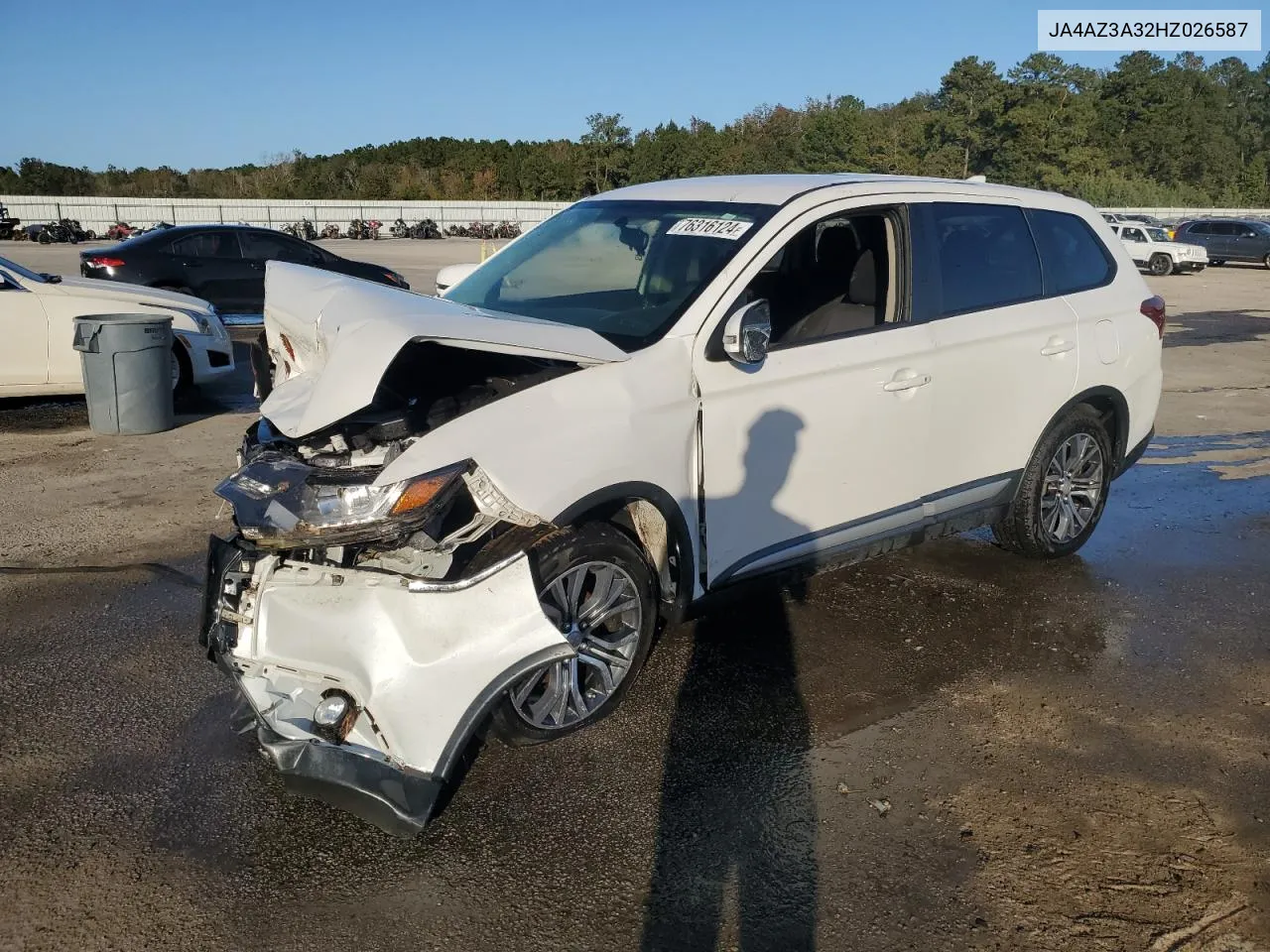 2017 Mitsubishi Outlander Se VIN: JA4AZ3A32HZ026587 Lot: 76316124