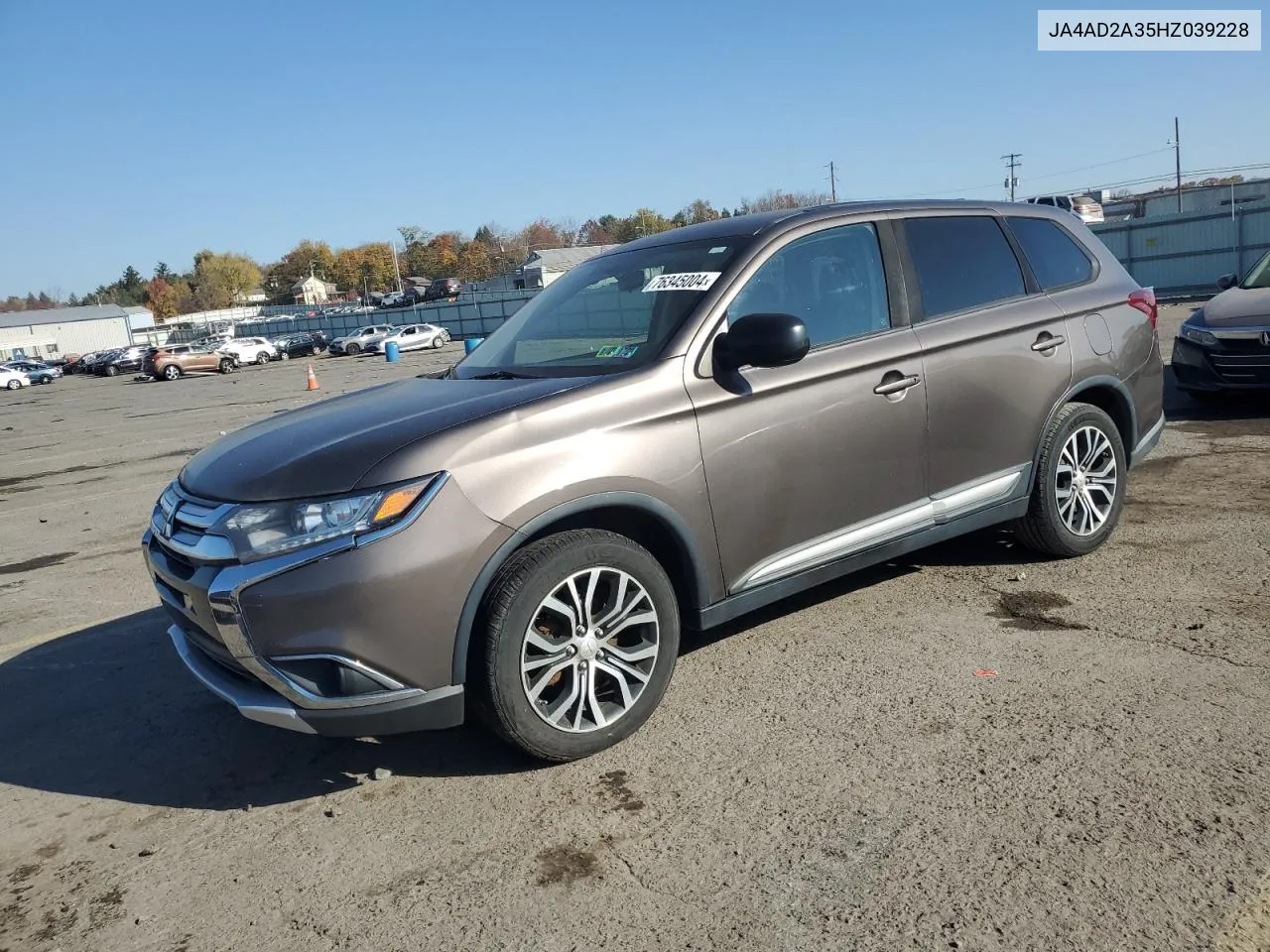 2017 Mitsubishi Outlander Es VIN: JA4AD2A35HZ039228 Lot: 76345004