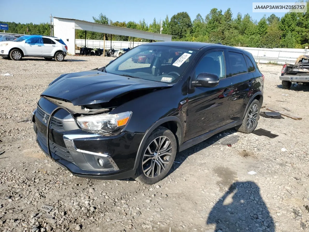 2017 Mitsubishi Outlander Sport Es VIN: JA4AP3AW3HZ055757 Lot: 76461154