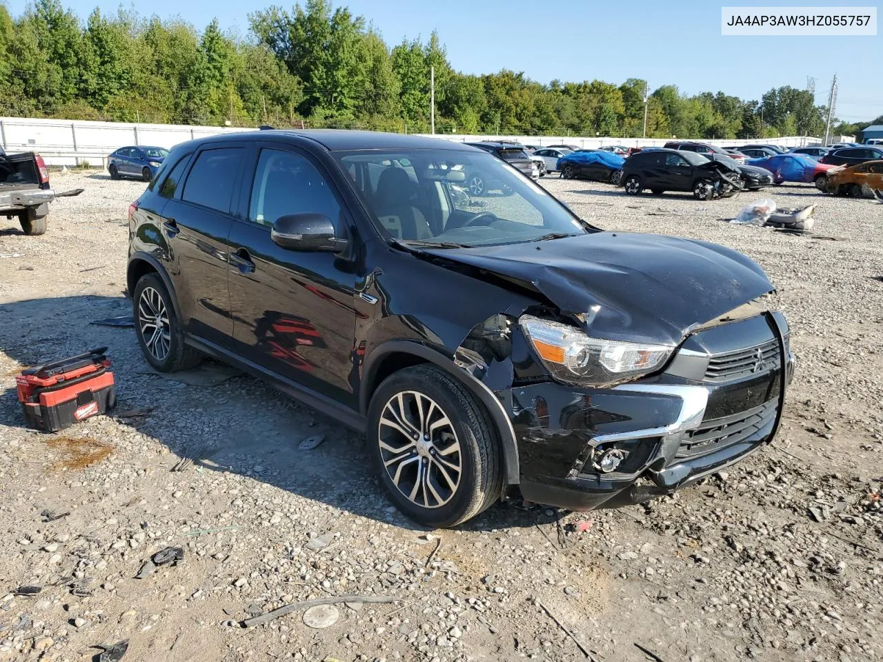 2017 Mitsubishi Outlander Sport Es VIN: JA4AP3AW3HZ055757 Lot: 76461154