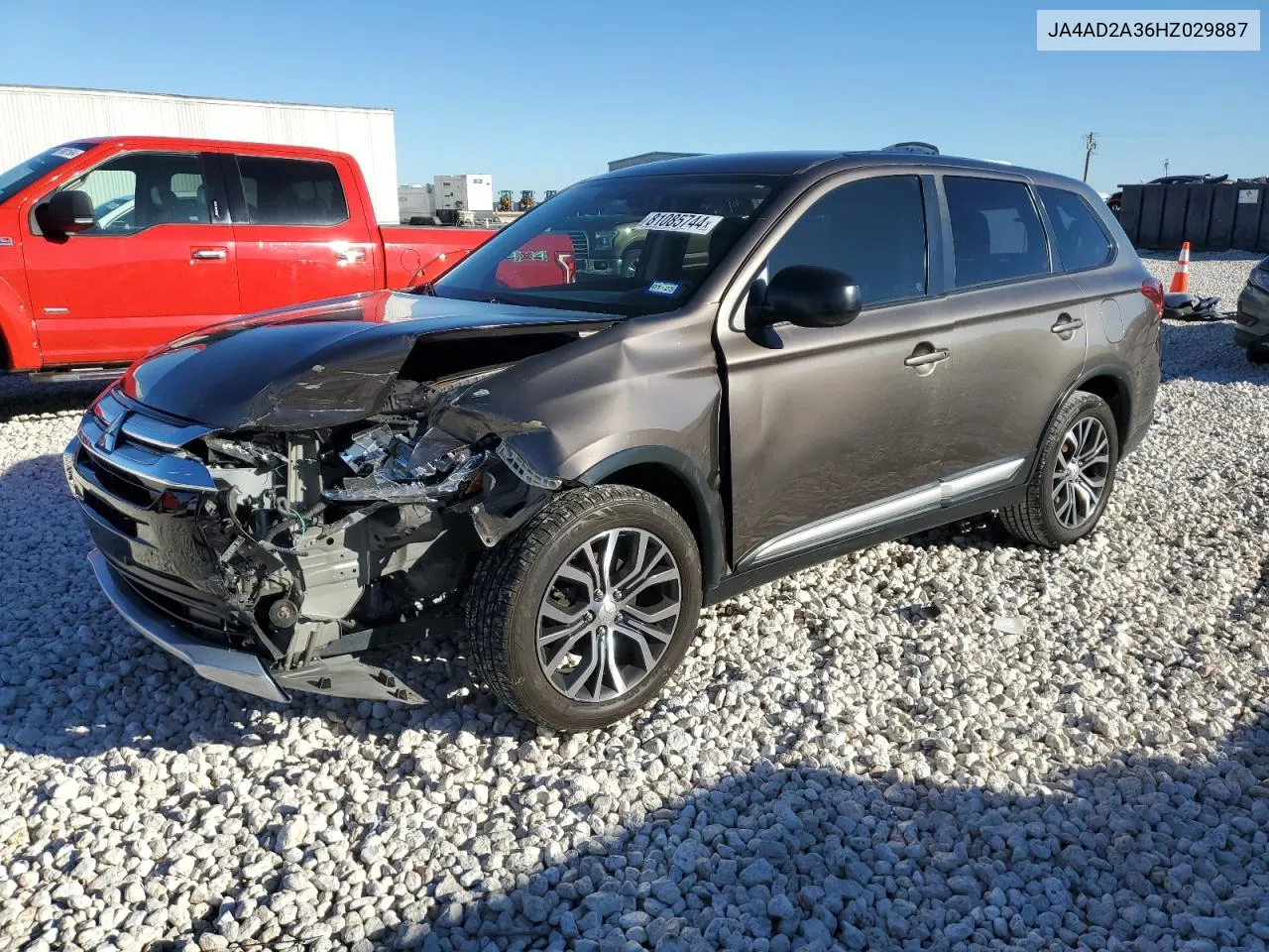 2017 Mitsubishi Outlander Es VIN: JA4AD2A36HZ029887 Lot: 81085744