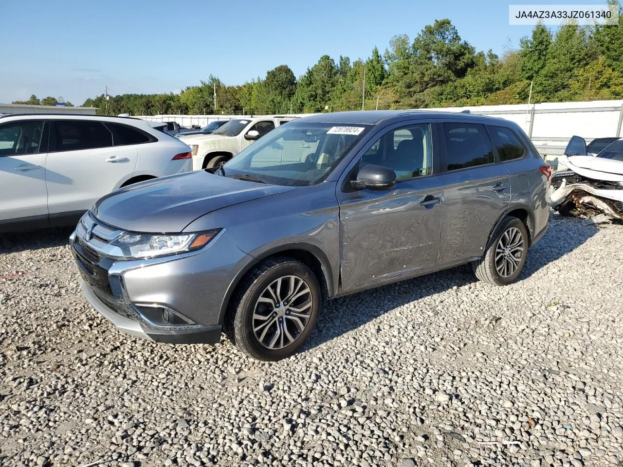 2018 Mitsubishi Outlander Se VIN: JA4AZ3A33JZ061340 Lot: 72878924