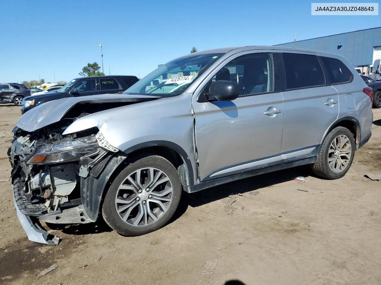 2018 Mitsubishi Outlander Se VIN: JA4AZ3A30JZ048643 Lot: 74326114