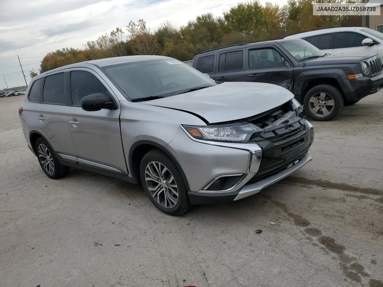 2018 Mitsubishi Outlander Es VIN: JA4AD2A35JZ058738 Lot: 77005024