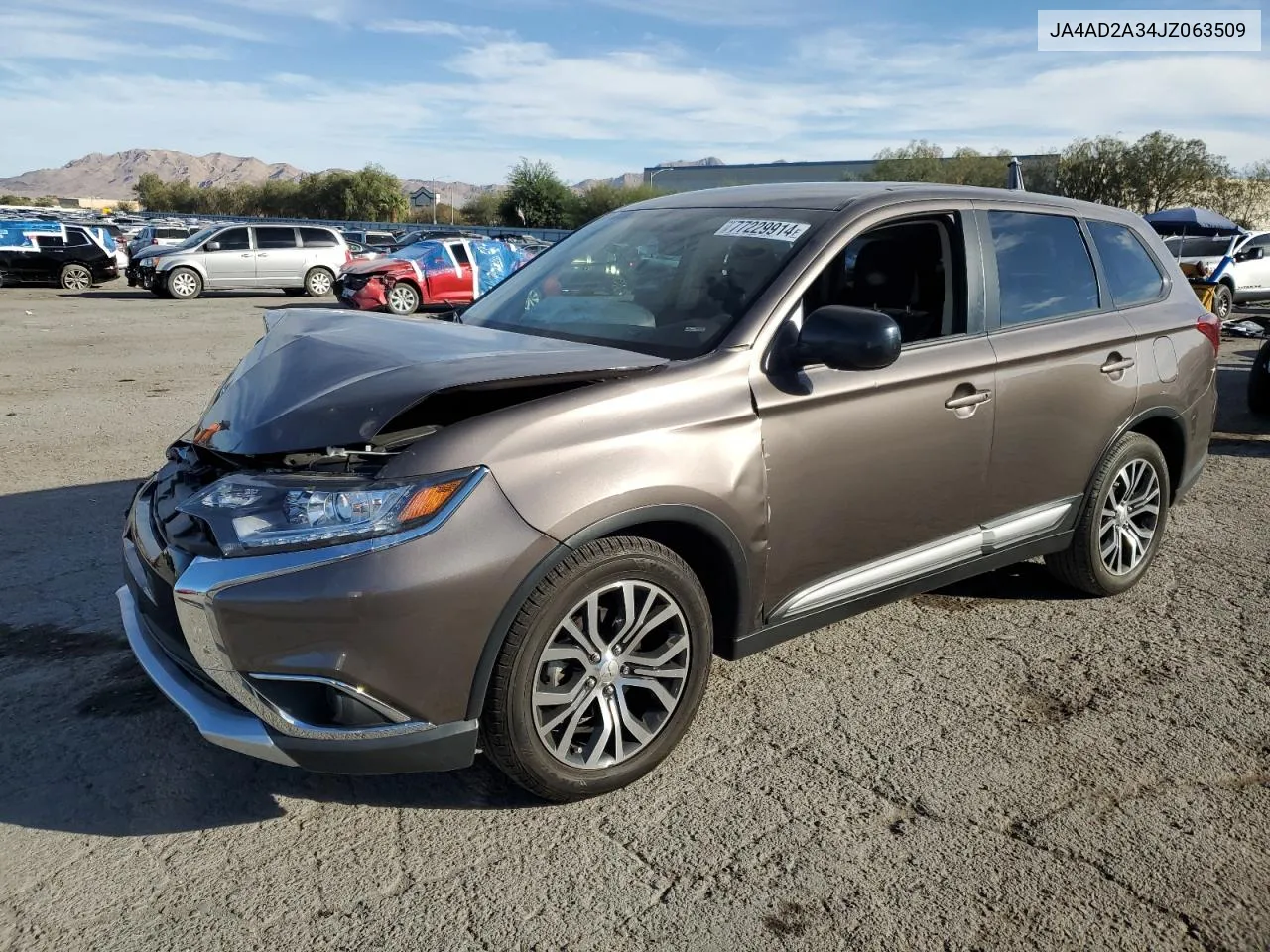 2018 Mitsubishi Outlander Es VIN: JA4AD2A34JZ063509 Lot: 77229914