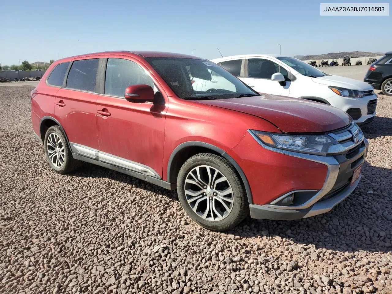 2018 Mitsubishi Outlander Se VIN: JA4AZ3A30JZ016503 Lot: 78049494