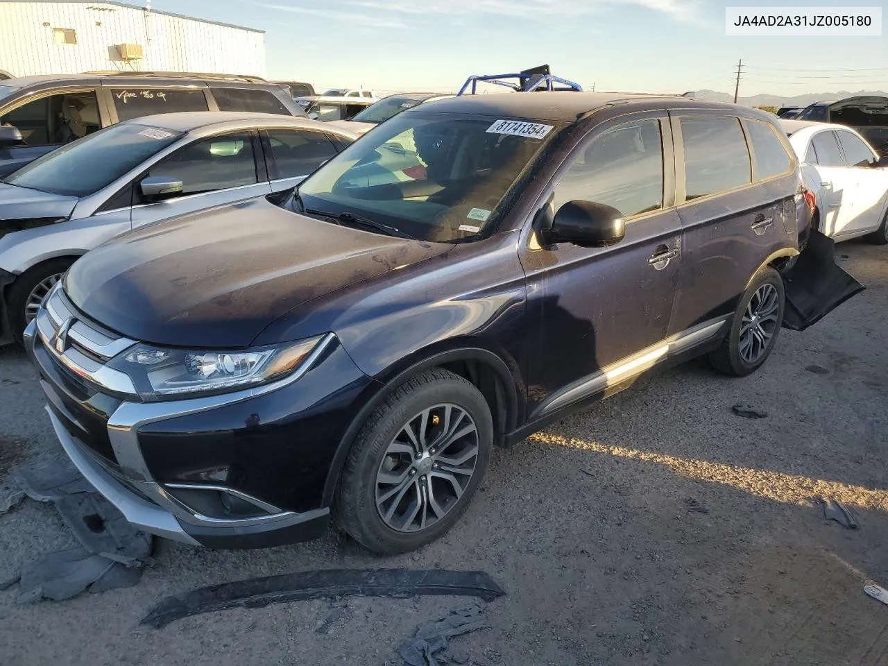 2018 Mitsubishi Outlander Es VIN: JA4AD2A31JZ005180 Lot: 81741354