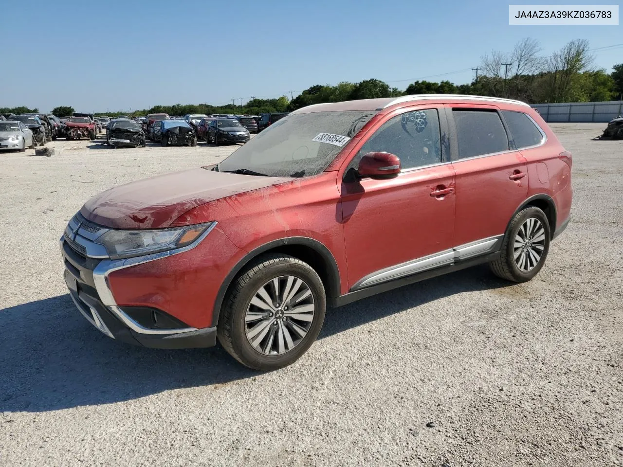 2019 Mitsubishi Outlander Se VIN: JA4AZ3A39KZ036783 Lot: 66128034