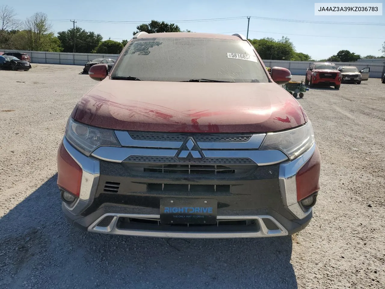 2019 Mitsubishi Outlander Se VIN: JA4AZ3A39KZ036783 Lot: 66128034