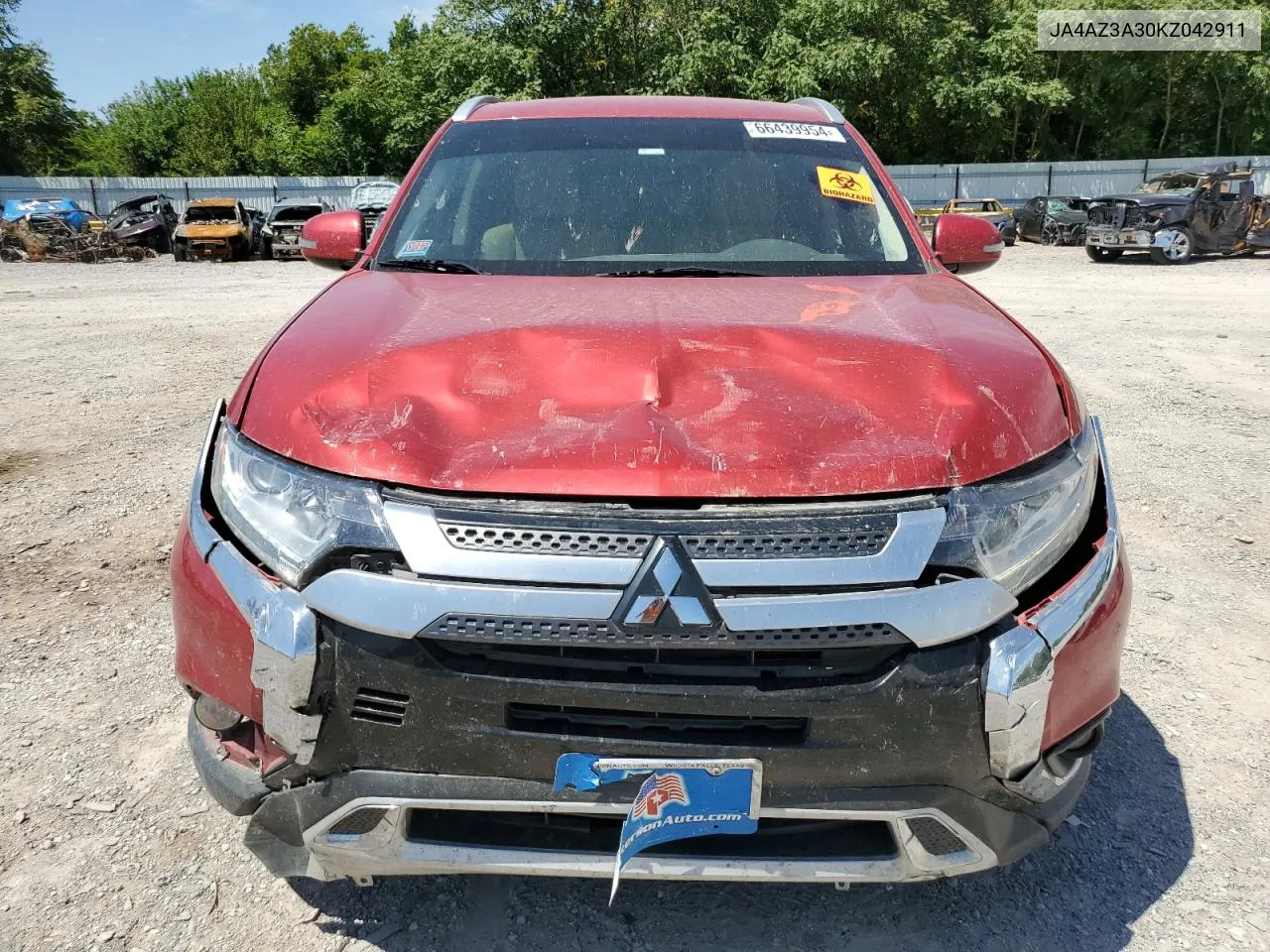 2019 Mitsubishi Outlander Se VIN: JA4AZ3A30KZ042911 Lot: 66439954