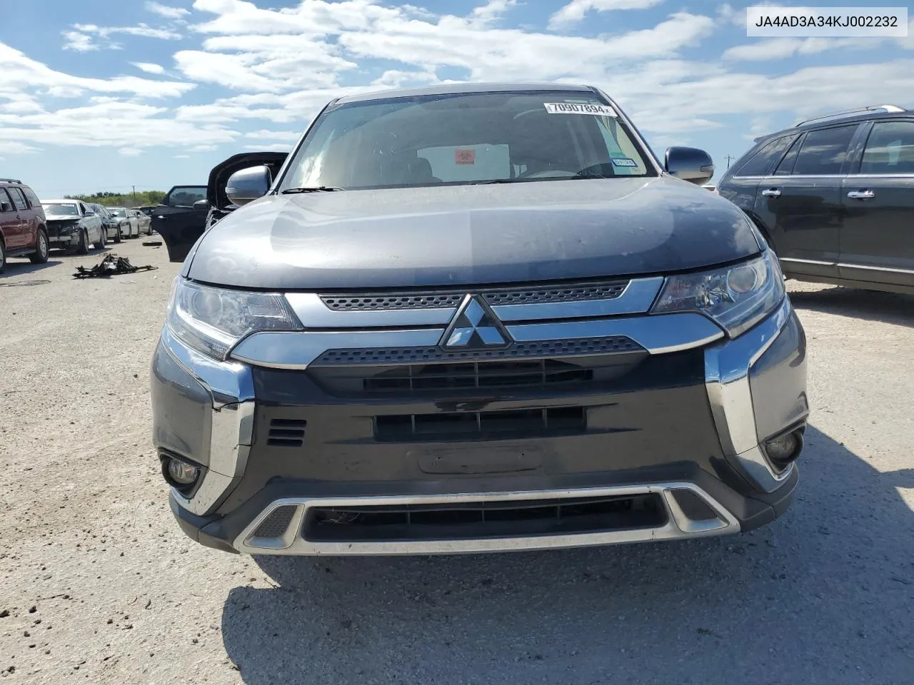 2019 Mitsubishi Outlander Se VIN: JA4AD3A34KJ002232 Lot: 70907894