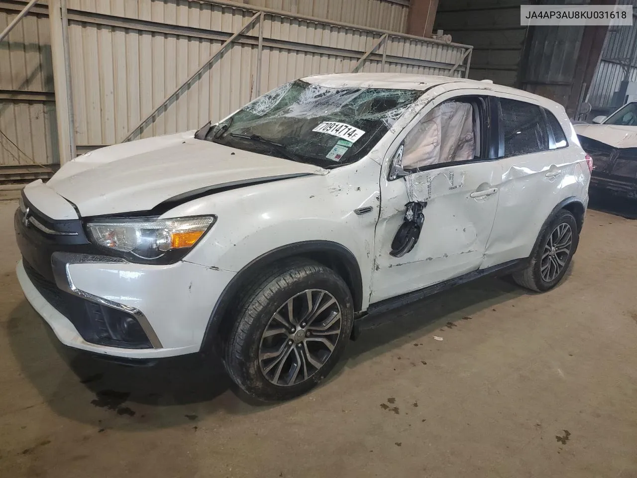 2019 Mitsubishi Outlander Sport Es VIN: JA4AP3AU8KU031618 Lot: 70914714