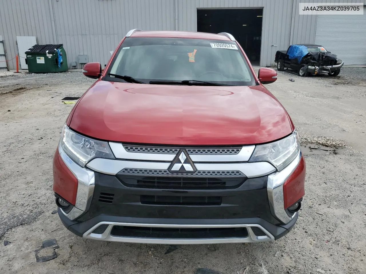 2019 Mitsubishi Outlander Se VIN: JA4AZ3A34KZ039705 Lot: 70920574