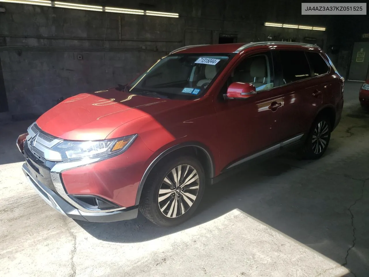 2019 Mitsubishi Outlander Se VIN: JA4AZ3A37KZ051525 Lot: 71315044