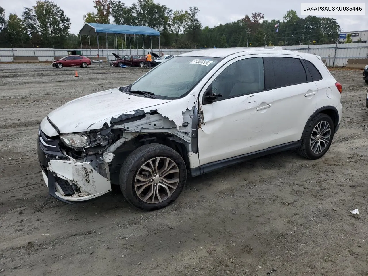 2019 Mitsubishi Outlander Sport Es VIN: JA4AP3AU3KU035446 Lot: 71590724