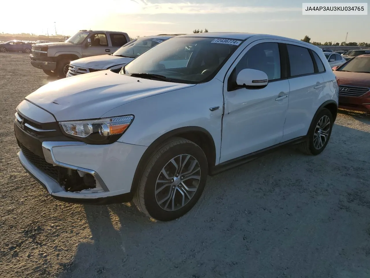 2019 Mitsubishi Outlander Sport Es VIN: JA4AP3AU3KU034765 Lot: 72436774