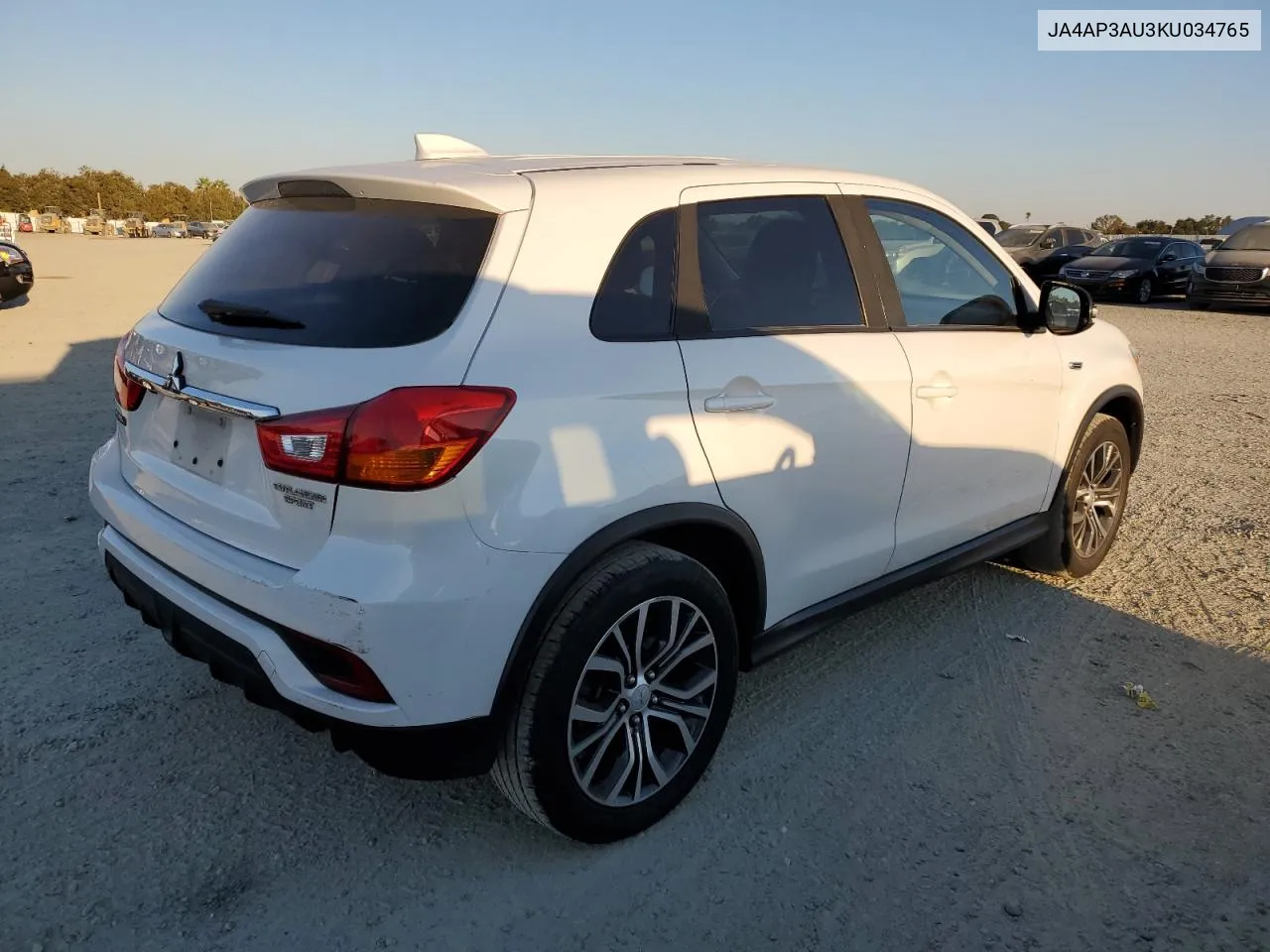 2019 Mitsubishi Outlander Sport Es VIN: JA4AP3AU3KU034765 Lot: 72436774